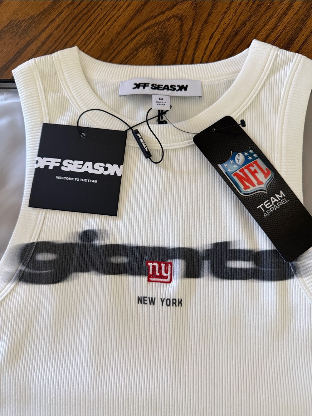 Off Season x NFL New York White Ribbed Tank Top